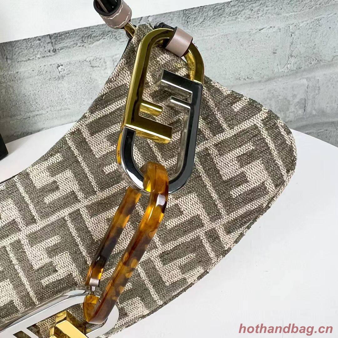 Fendi O Lock Swing Mint green leather pouch 8BS068A gray Fendi O Lock Swing Mint green leather pouch 8BS068A gray