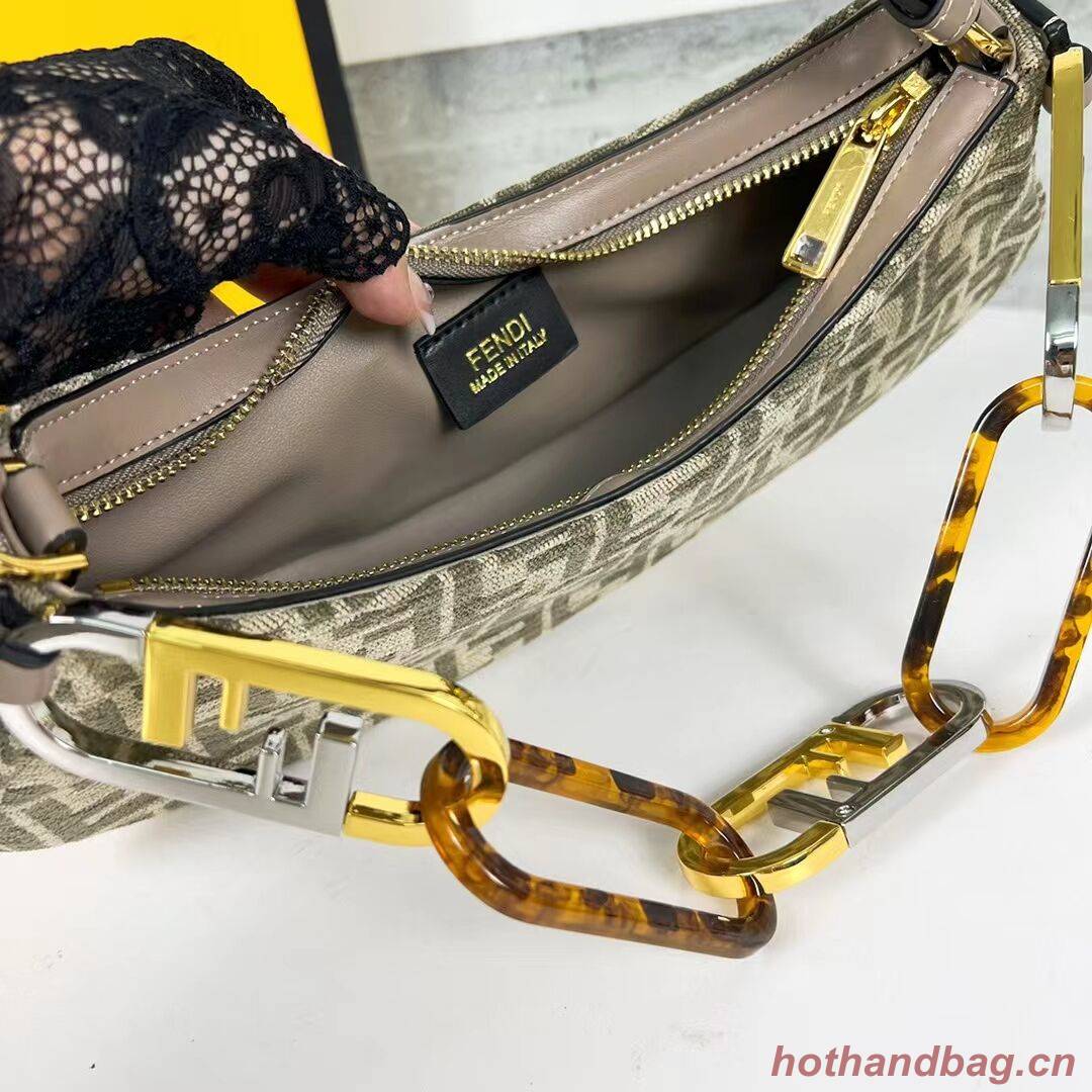 Fendi O Lock Swing Mint green leather pouch 8BS068A gray Fendi O Lock Swing Mint green leather pouch 8BS068A gray