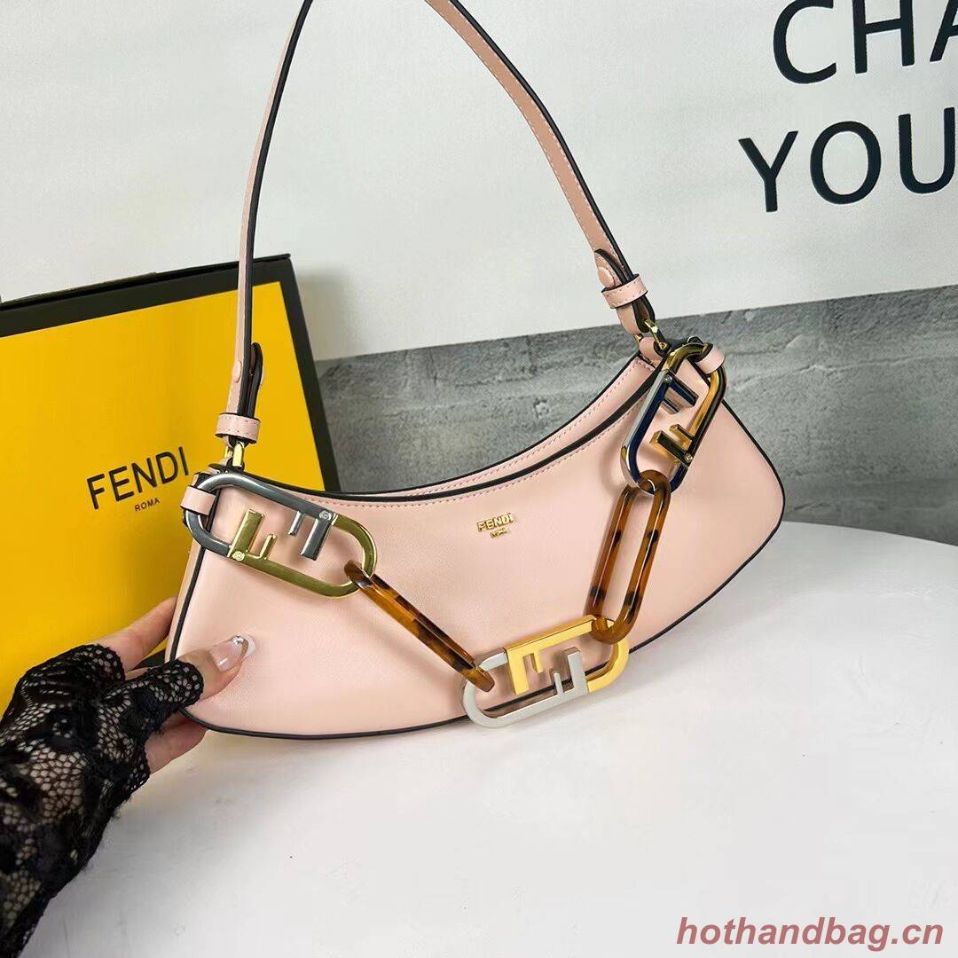 Fendi O Lock Swing Mint leather pouch 8BS068A light pink Fendi O Lock Swing Mint leather pouch 8BS068A light pink