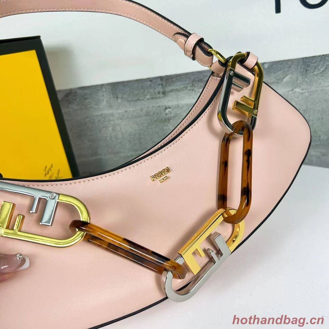 Fendi O Lock Swing Mint leather pouch 8BS068A light pink Fendi O Lock Swing Mint leather pouch 8BS068A light pink