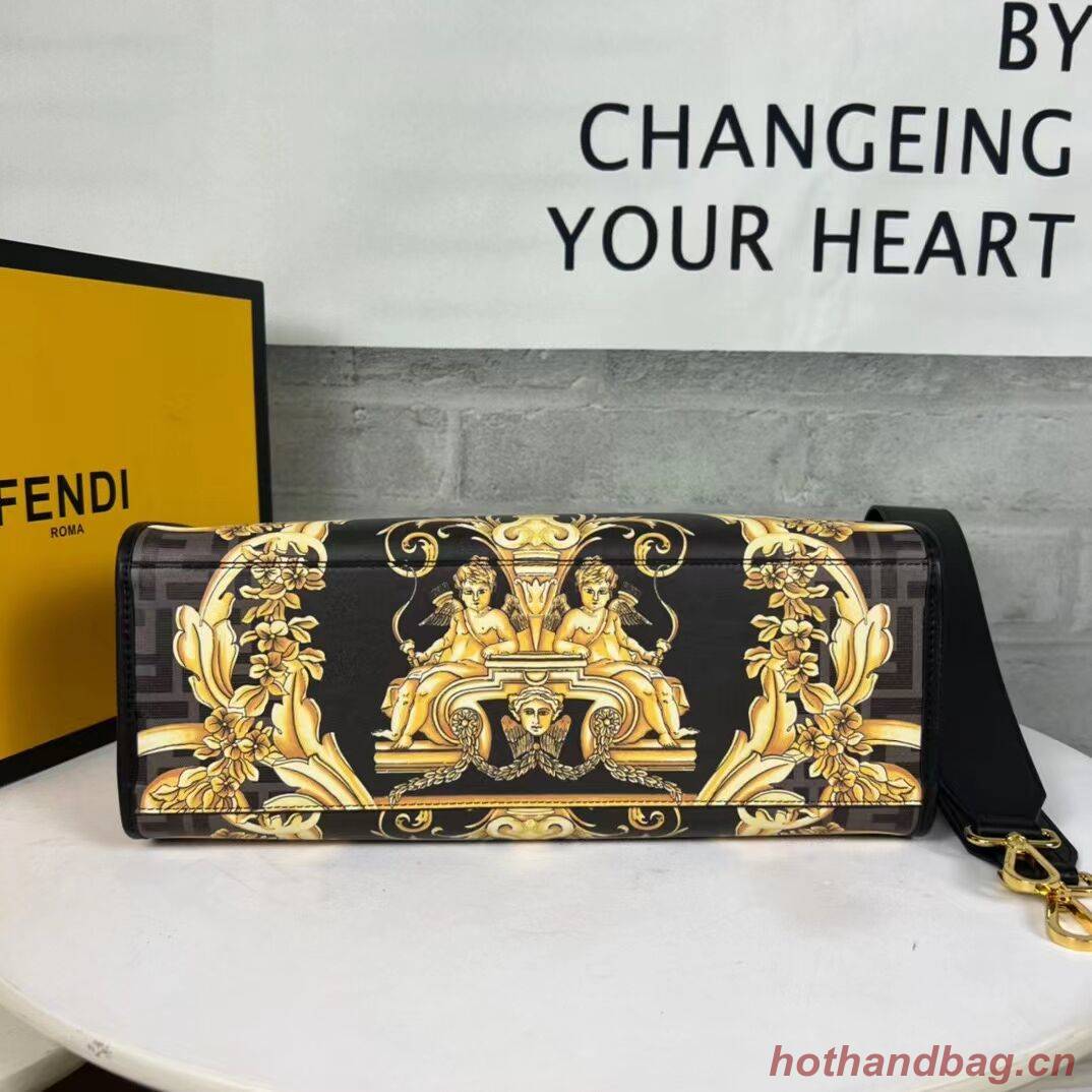 Fendi Sunshine Medium Fendace Printed white leather shopper 8BH386A-3 Fendi Sunshine Medium Fendace Printed white leather shopper 8BH386A-3