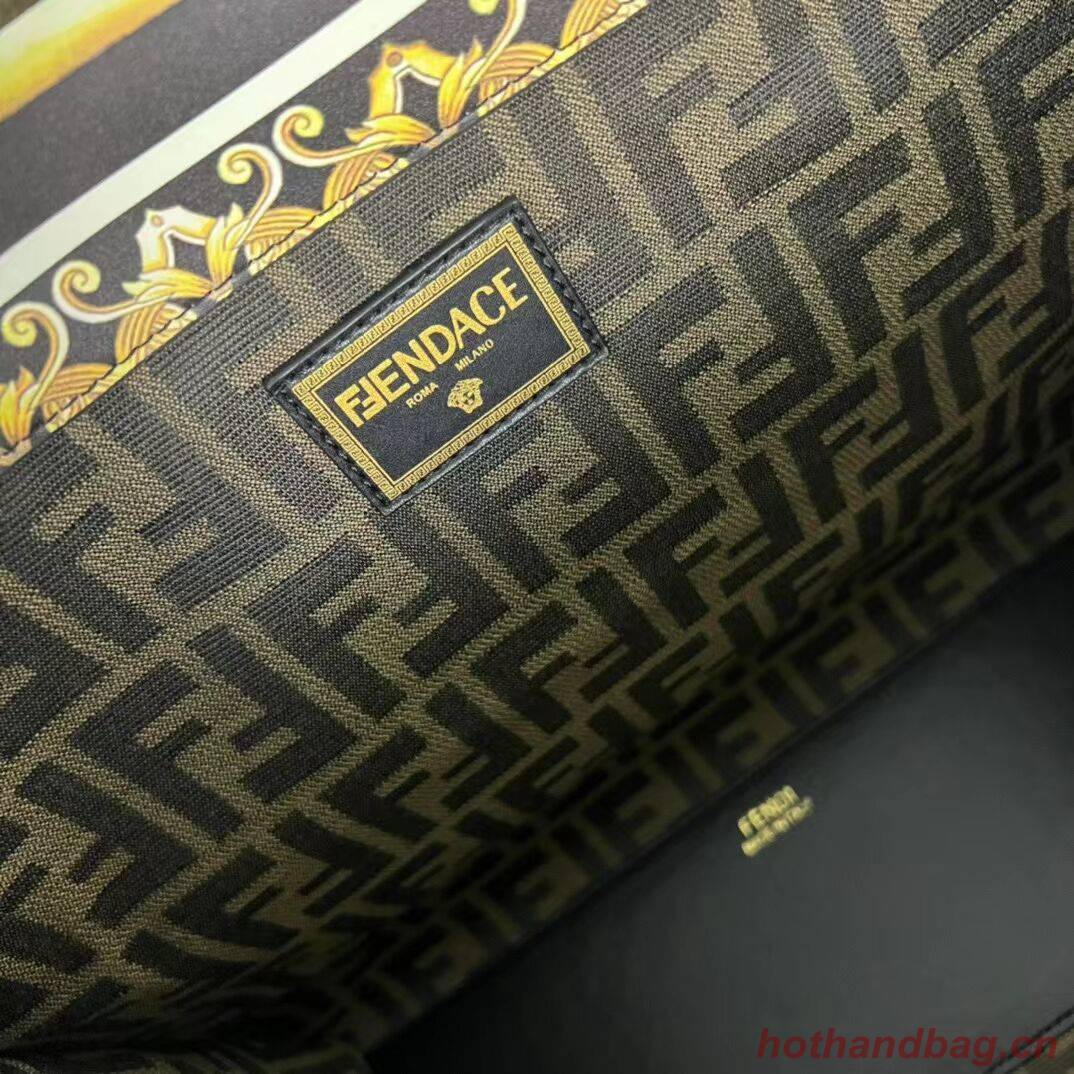 Fendi Sunshine Medium Fendace Printed white leather shopper 8BH386A-3 Fendi Sunshine Medium Fendace Printed white leather shopper 8BH386A-3