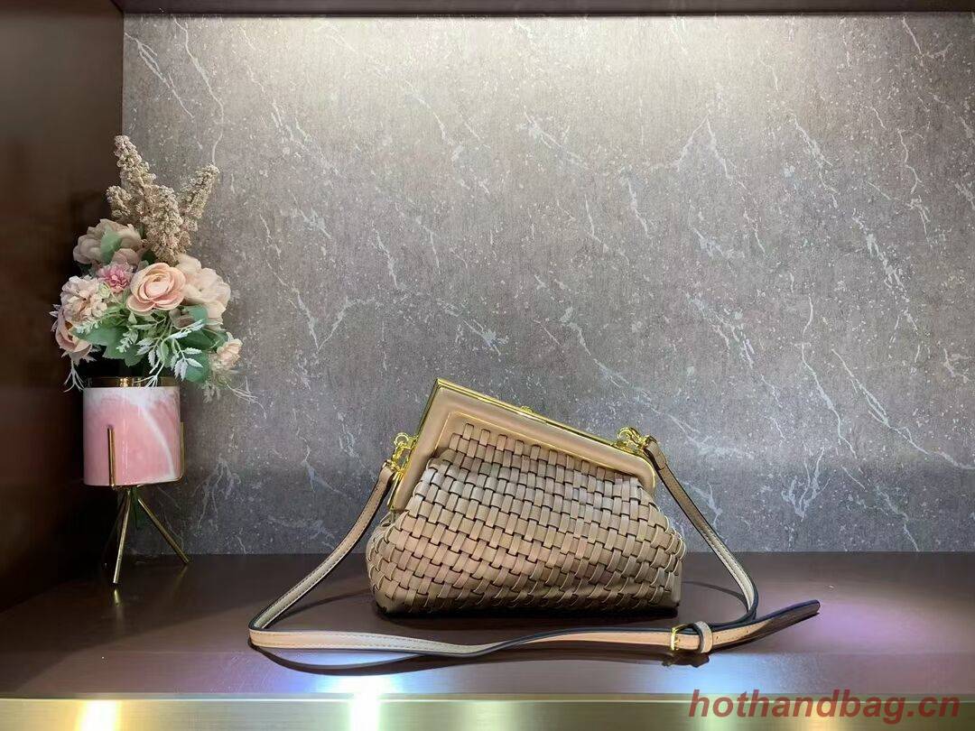 Fendi First Small leather interlace bag 8BP129A apricot Fendi First Small leather interlace bag 8BP129A apricot