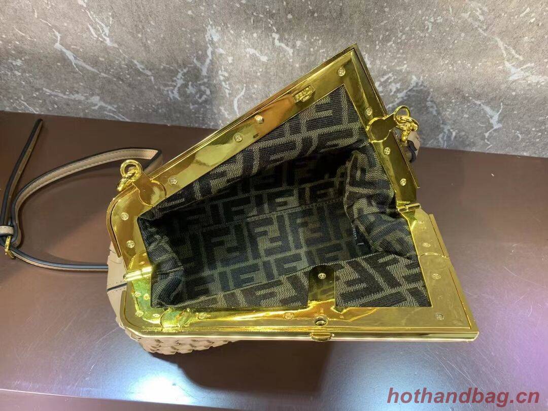 Fendi First Small leather interlace bag 8BP129A apricot Fendi First Small leather interlace bag 8BP129A apricot