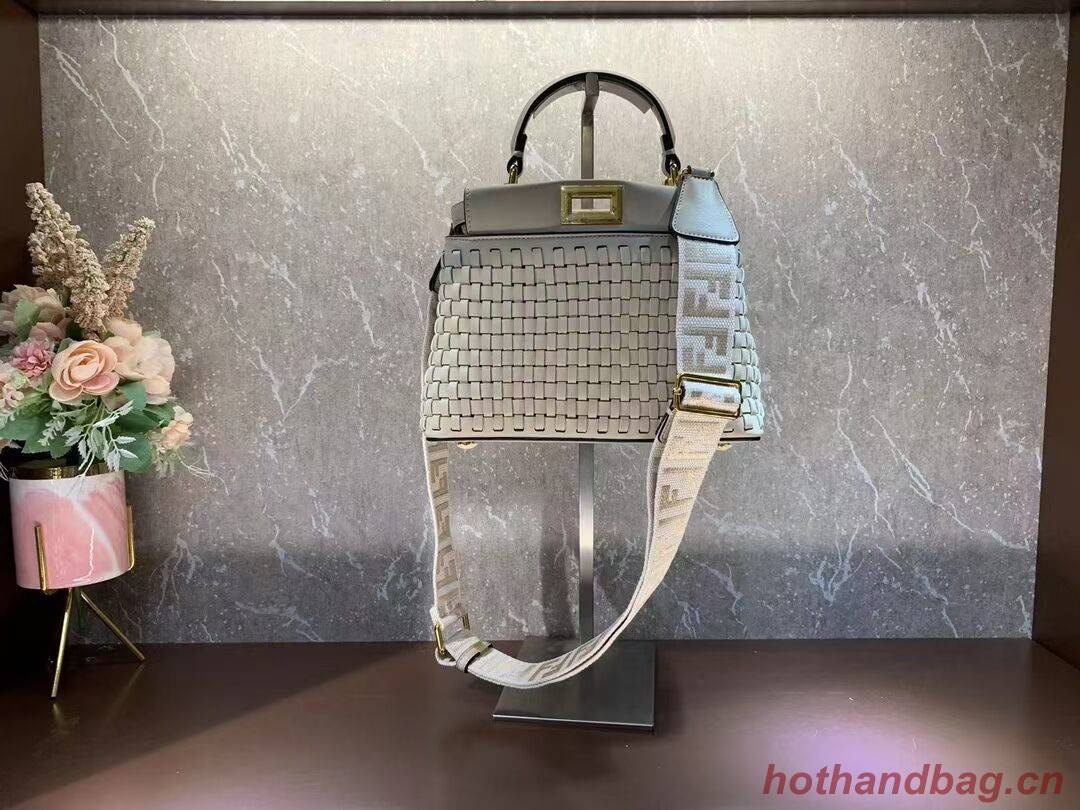 Fendi Peekaboo Mini braided leather bag 8BN244A Beige Fendi Peekaboo Mini braided leather bag 8BN244A Beige