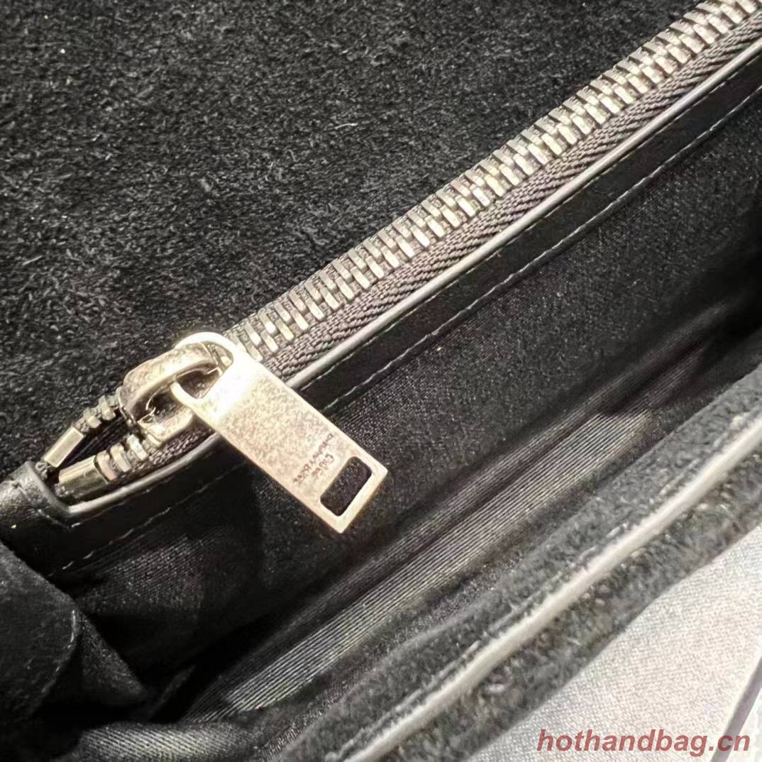 SAINT LAURENT COLLEGE MEDIUM CHAIN BAG IN LIGHT SUEDE WITH FRINGES 5317050 black SAINT LAURENT COLLEGE MEDIUM CHAIN BAG IN LIGHT SUEDE WITH FRINGES 5317050 black