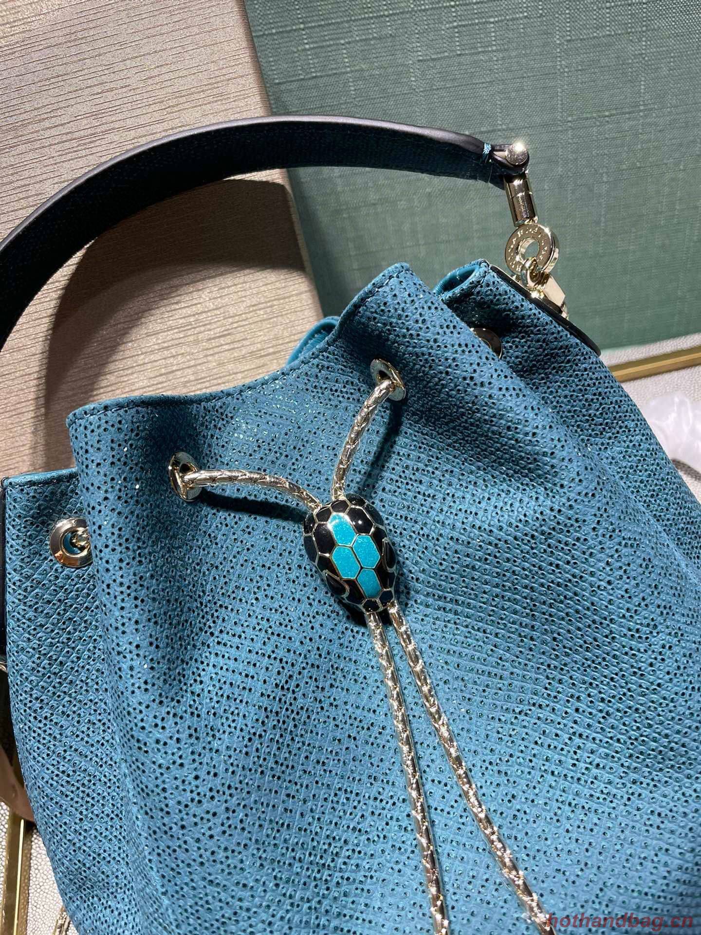 BVLGARI Original Snake Skin Bucket Bag B287614 Blue BVLGARI Original Snake Skin Bucket Bag B287614 Blue