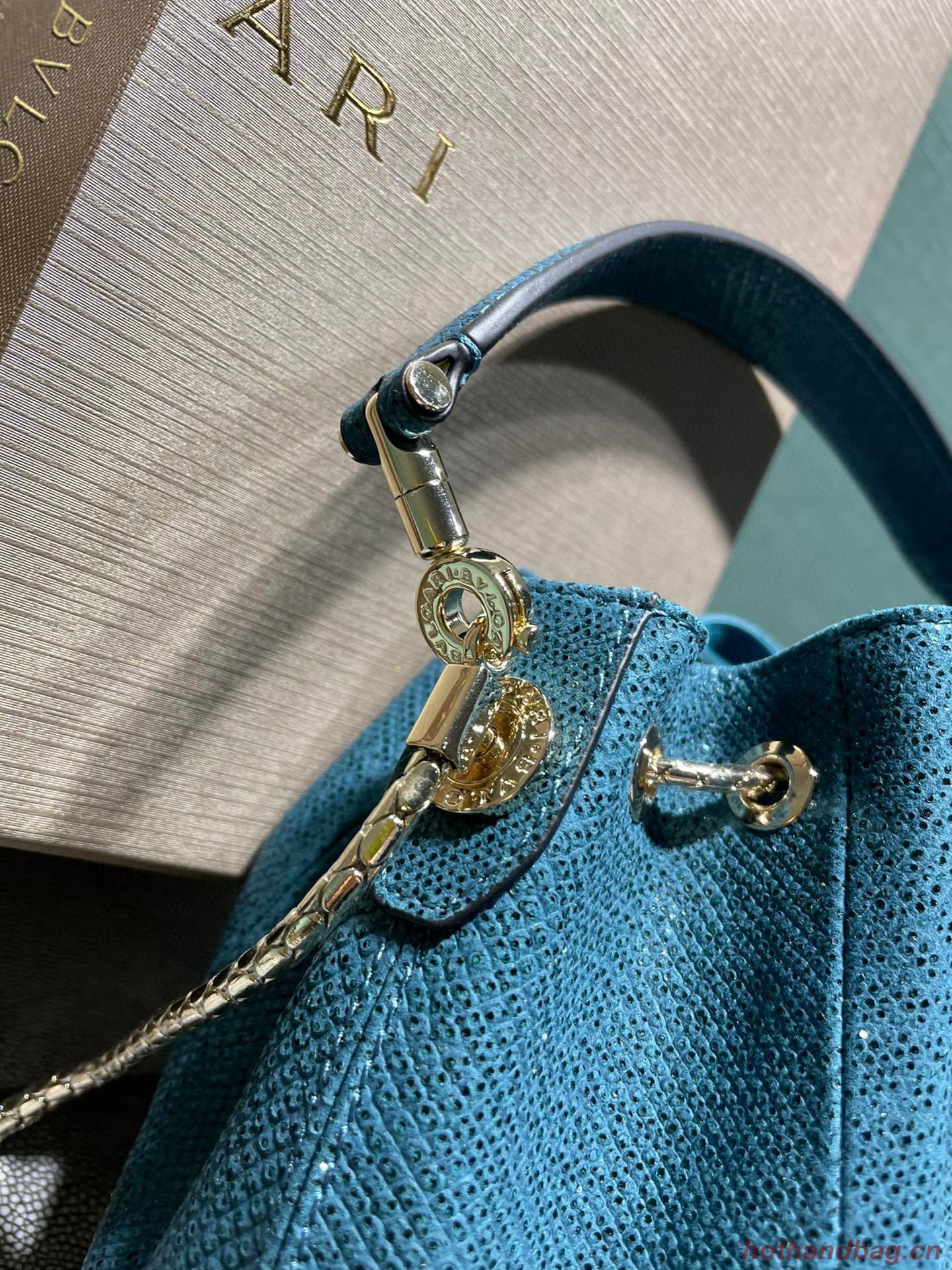 BVLGARI Original Snake Skin Bucket Bag B287614 Blue BVLGARI Original Snake Skin Bucket Bag B287614 Blue