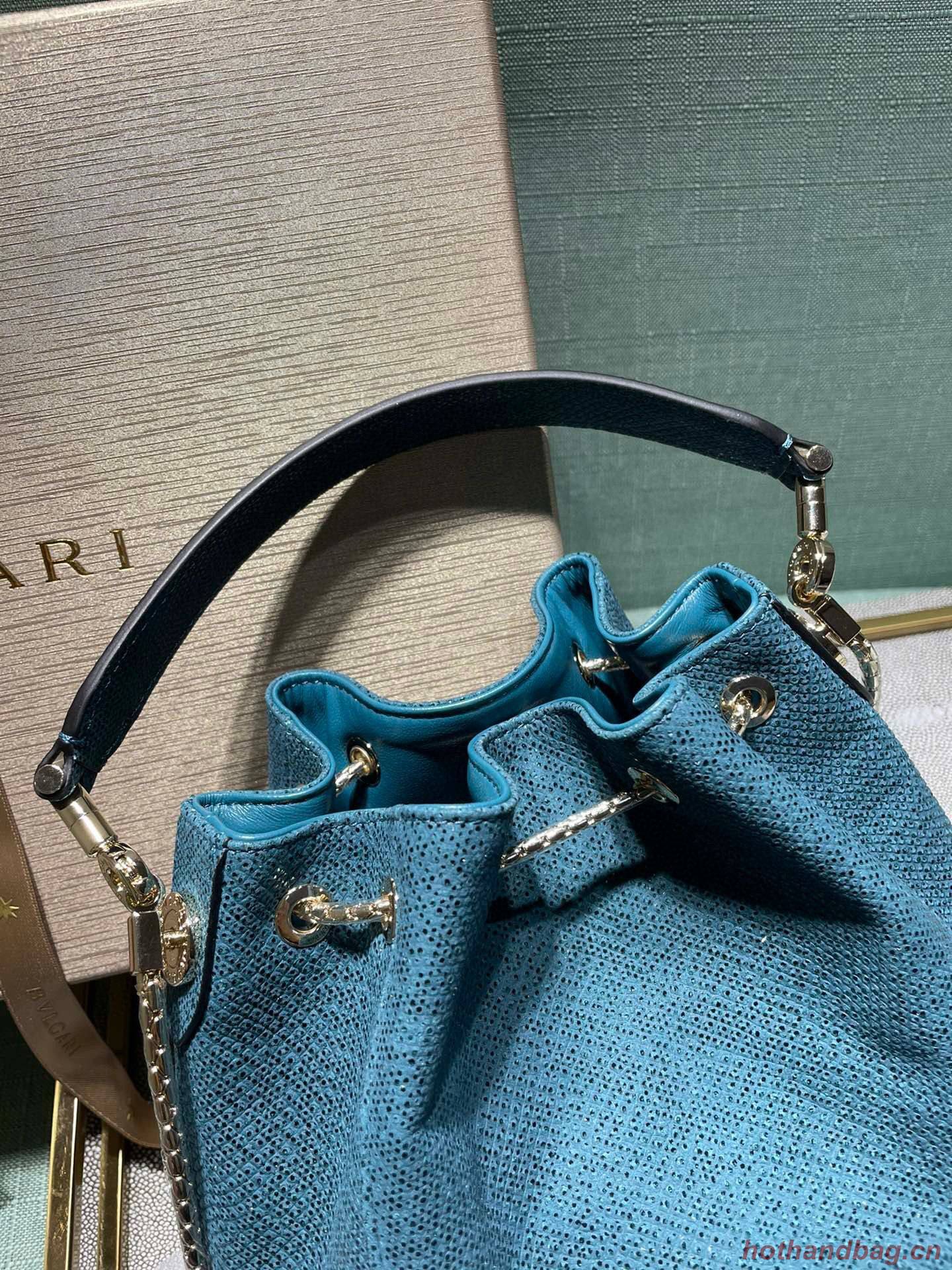 BVLGARI Original Snake Skin Bucket Bag B287614 Blue BVLGARI Original Snake Skin Bucket Bag B287614 Blue