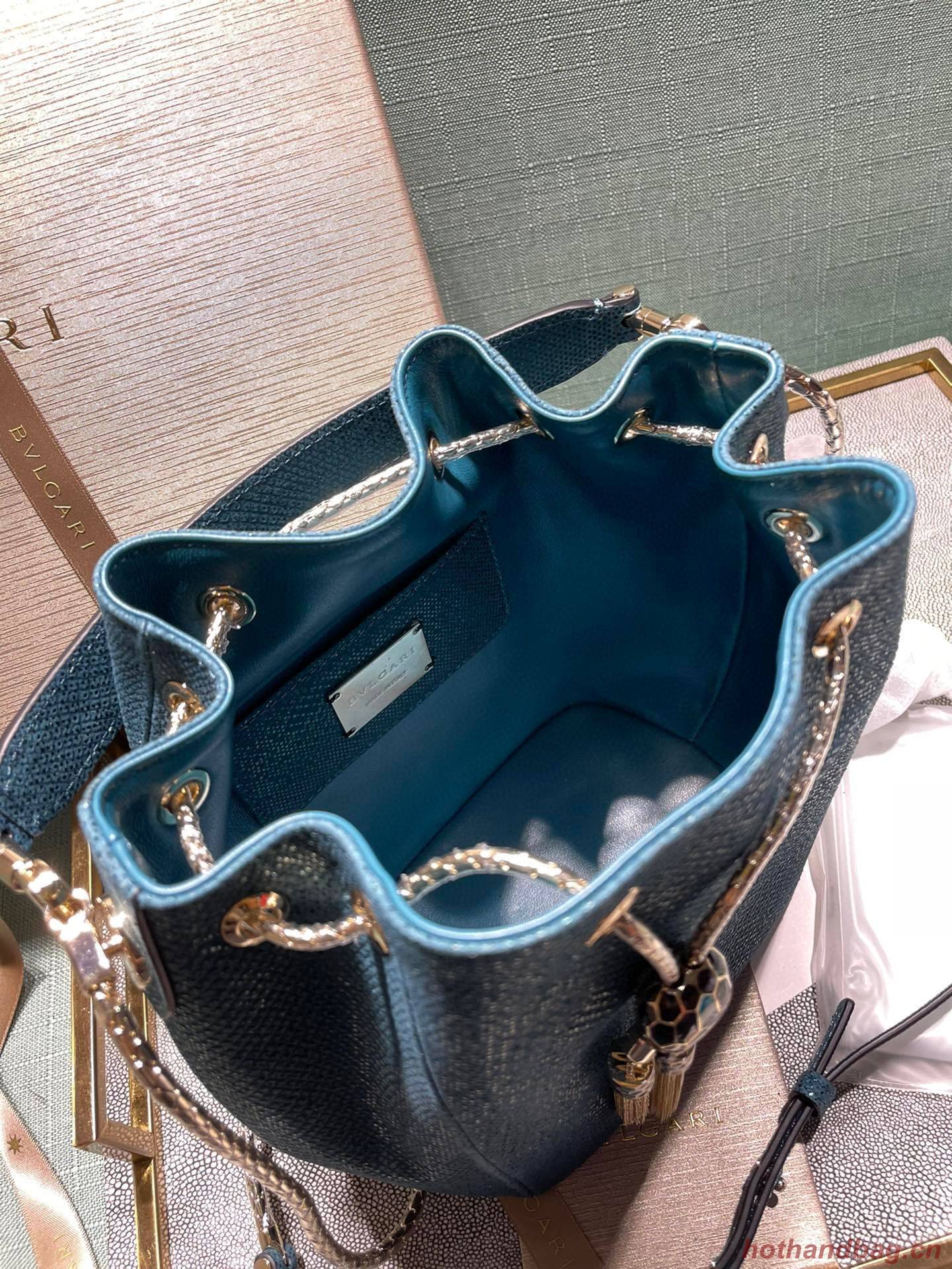 BVLGARI Original Snake Skin Bucket Bag B287614 Blue BVLGARI Original Snake Skin Bucket Bag B287614 Blue