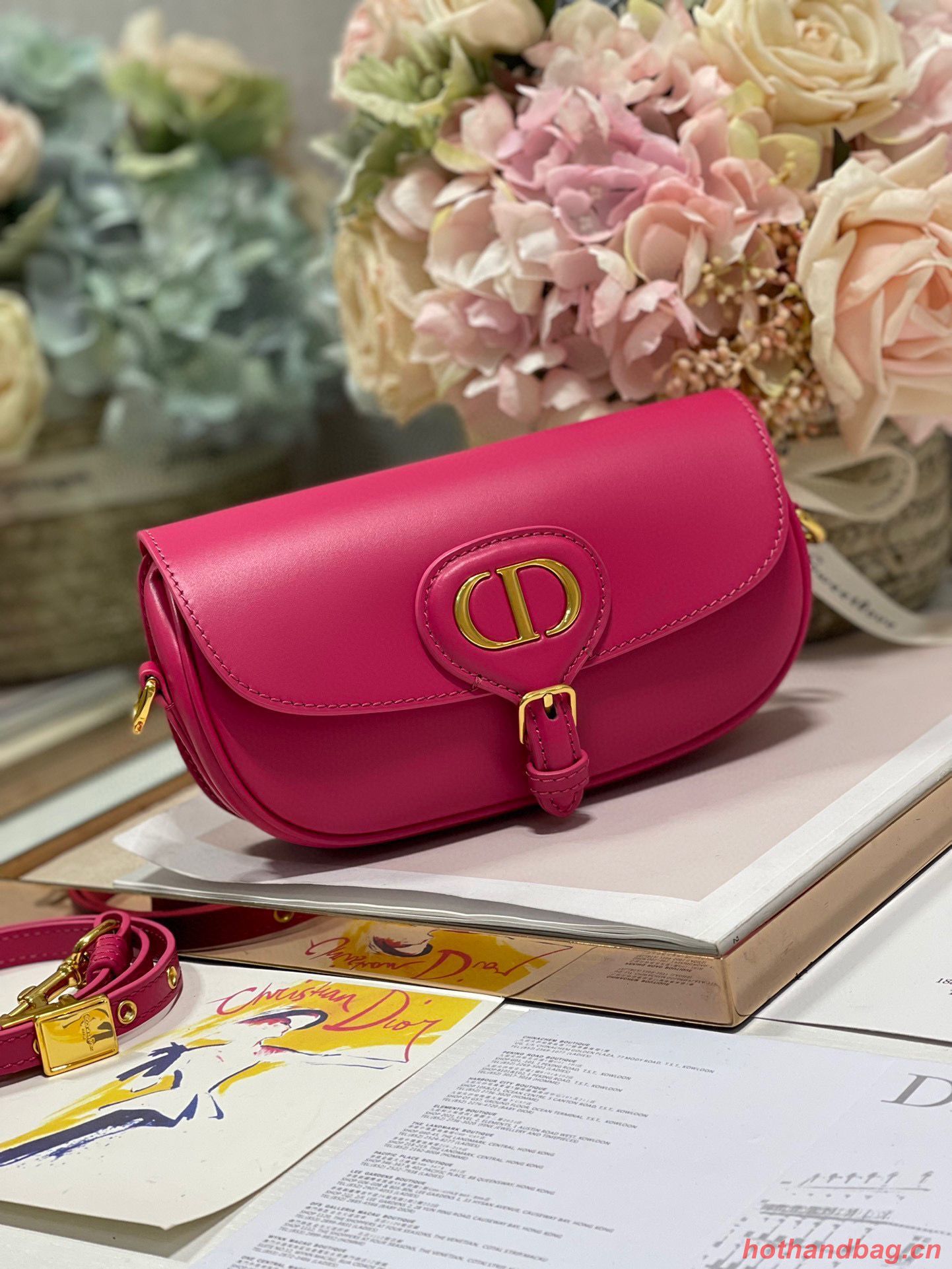 DIOR BOBBY EAST-WEST BAG Box Calfskin M9317S Rose DIOR BOBBY EAST-WEST BAG Box Calfskin M9317S Rose