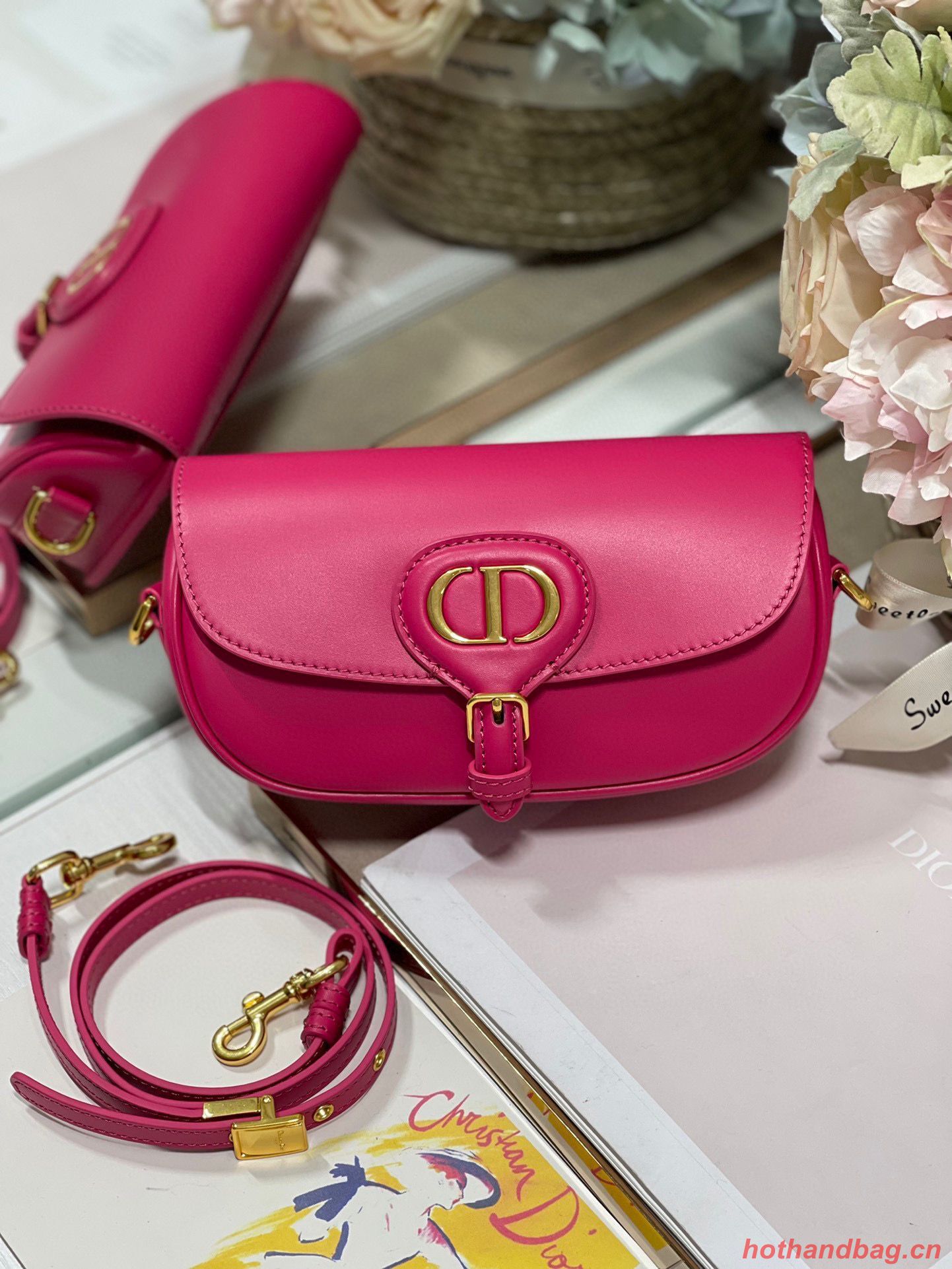 DIOR BOBBY EAST-WEST BAG Box Calfskin M9317S Rose DIOR BOBBY EAST-WEST BAG Box Calfskin M9317S Rose