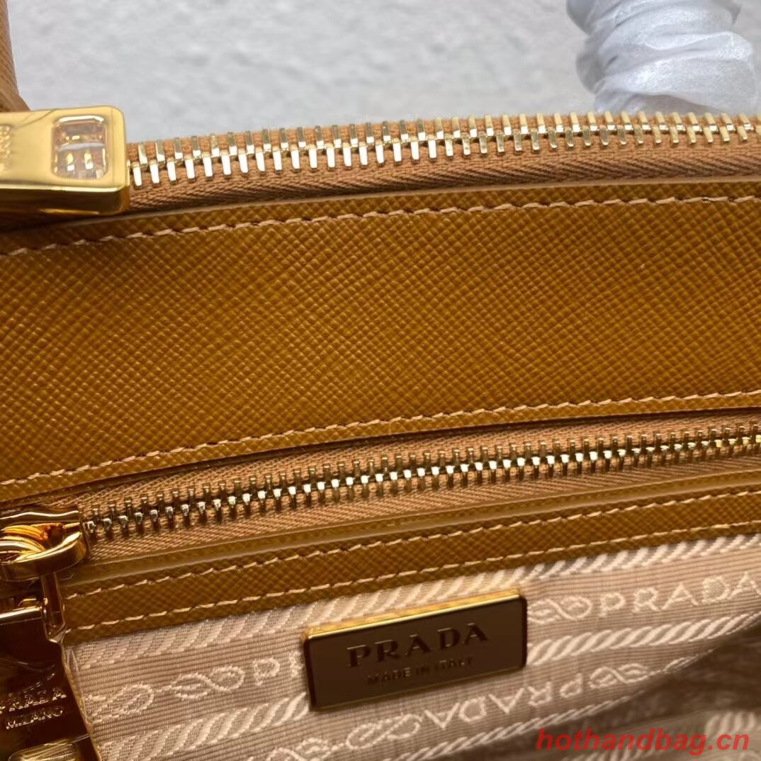 Prada Galleria embroidered jacquard fabric mini bag 1BA906 white&brown Prada Galleria embroidered jacquard fabric mini bag 1BA906 white&brown