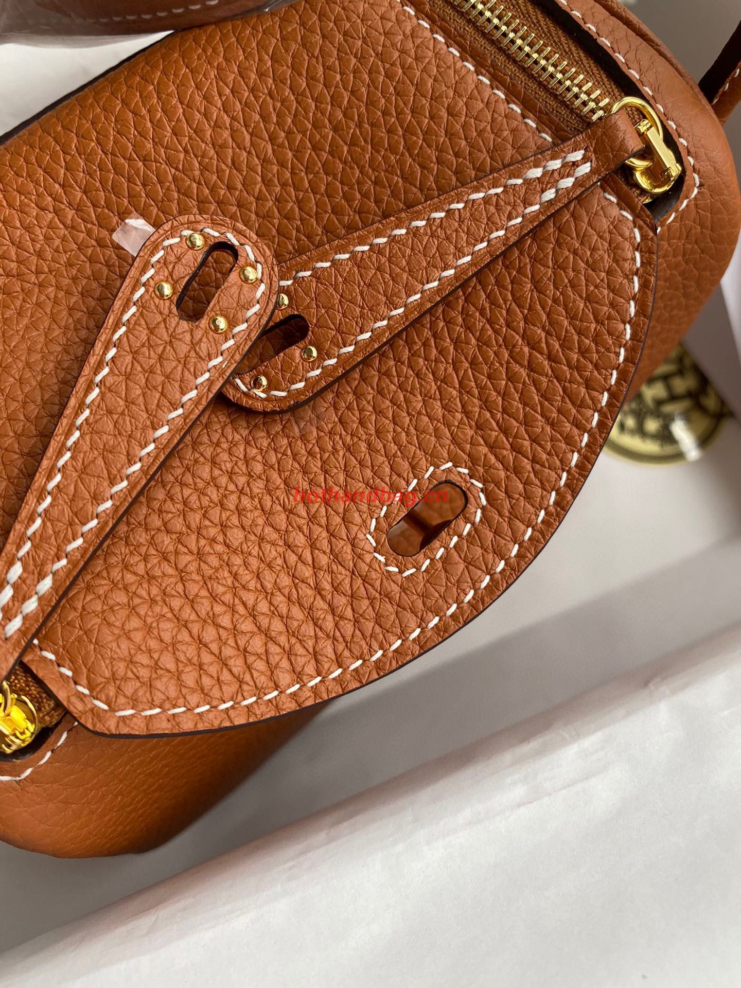 Hermes mini Lindy Original Togo Leather Bag OLD19 brown Hermes mini Lindy Original Togo Leather Bag OLD19 brown