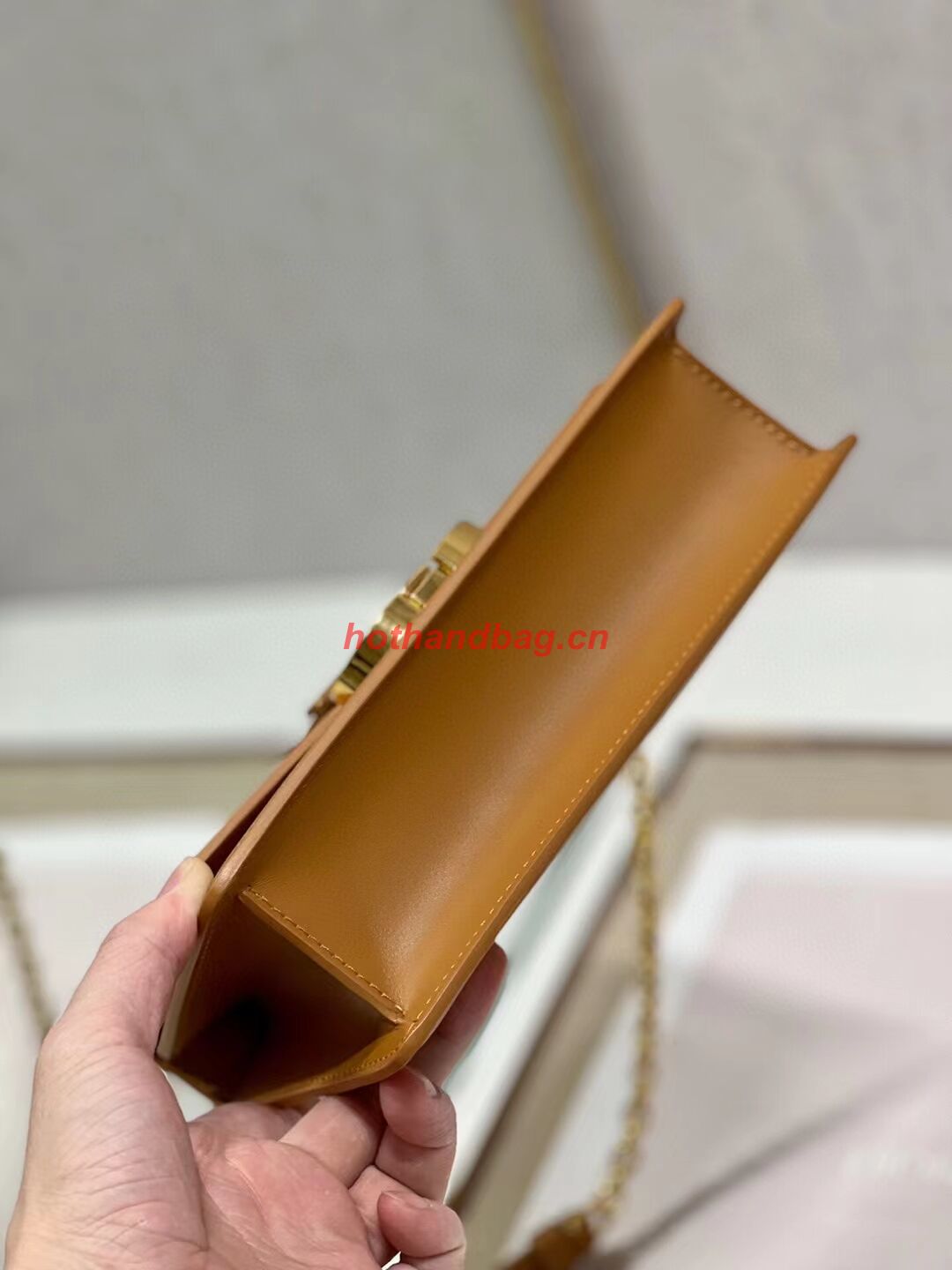 DIOR 30 MONTAIGNE EAST-WEST BAG WITH CHAIN Calfskin M9334 brown DIOR 30 MONTAIGNE EAST-WEST BAG WITH CHAIN Calfskin M9334 brown