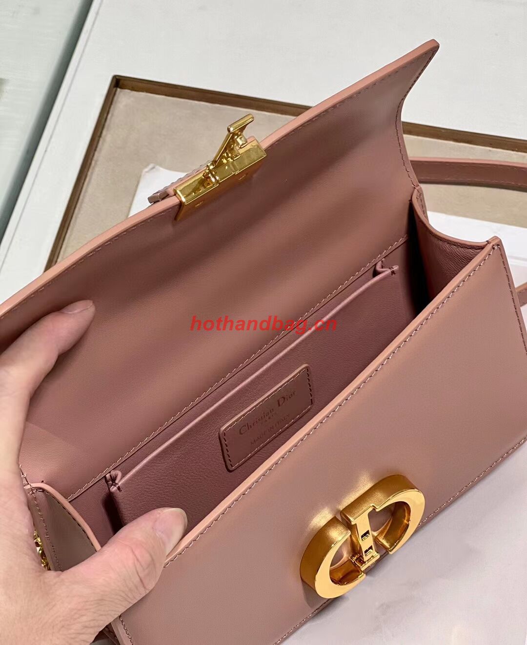 DIOR 30 MONTAIGNE EAST-WEST BAG WITH CHAIN Calfskin M9334 pink DIOR 30 MONTAIGNE EAST-WEST BAG WITH CHAIN Calfskin M9334 pink