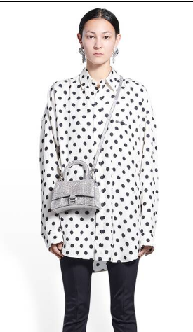 Balenciaga WOMENS HOURGLASS XS HANDBAG WITH RHINESTONES 283328 IN silver Balenciaga WOMENS HOURGLASS XS HANDBAG WITH RHINESTONES 283328 IN silver