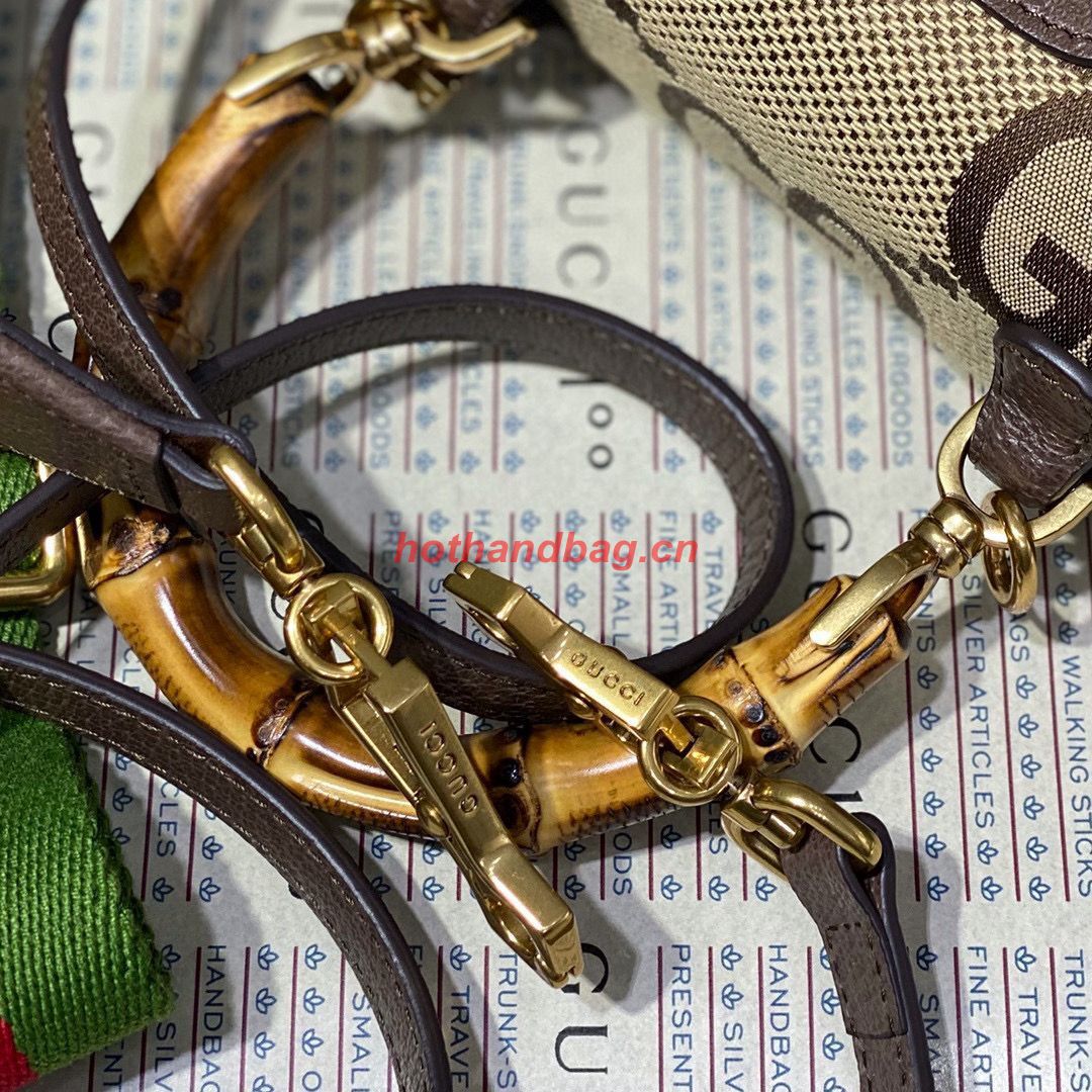 Gucci Bamboo 1947 Jumbo GG Mini Top Handle Bag 686864 Brown Gucci Bamboo 1947 Jumbo GG Mini Top Handle Bag 686864 Brown
