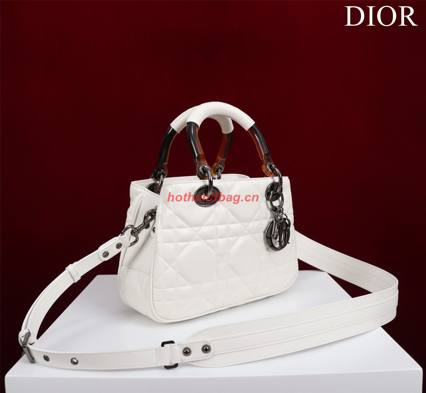 LADY DIOR TOP HANDLE SMALL BAG Latte Cannage Lambskin C0963 WHITE LADY DIOR TOP HANDLE SMALL BAG Latte Cannage Lambskin C0963 WHITE