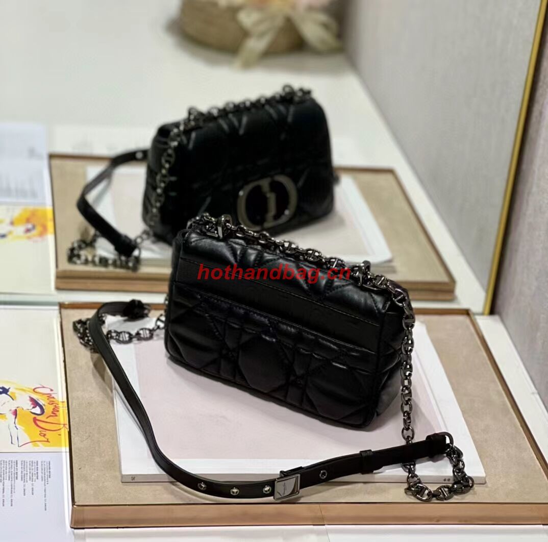 SMALL DIOR CARO BAG Supple Cannage Calfskin M9241U black&black SMALL DIOR CARO BAG Supple Cannage Calfskin M9241U black&black