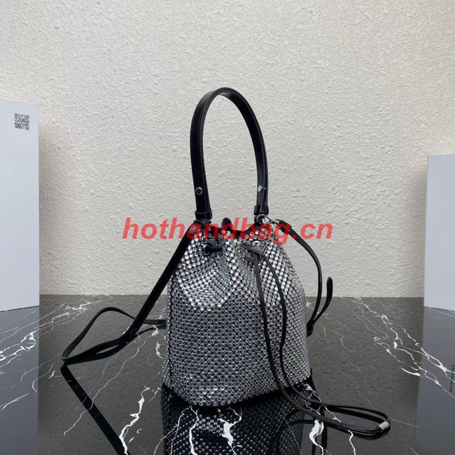 Prada Satin mini-bag with crystals 1BE067 black