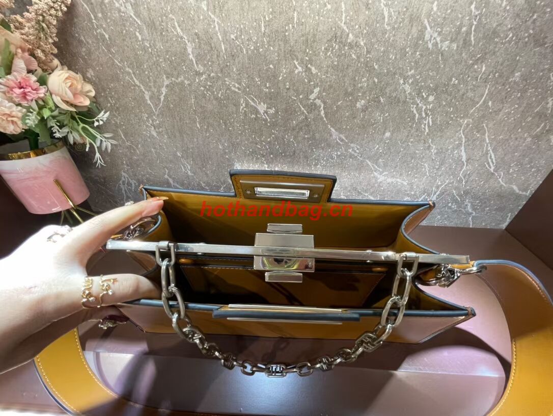 Fendi Peekaboo Cut Medium soft nappa leather bag 8BN340 YELLOW Fendi Peekaboo Cut Medium soft nappa leather bag 8BN340 YELLOW