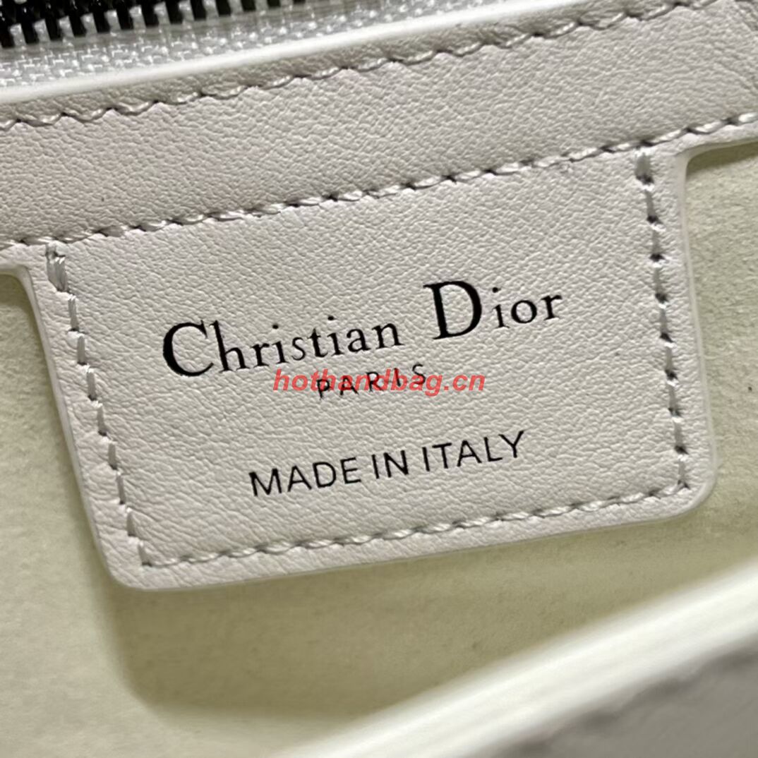 LADY DIOR TOP HANDLE SMALL BAG Latte Cannage Lambskin C9228 WHITE&BLACK LADY DIOR TOP HANDLE SMALL BAG Latte Cannage Lambskin C9228 WHITE&BLACK