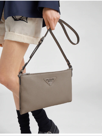 Prada Leather shoulder bag 1BH050 gray Prada Leather shoulder bag 1BH050 gray