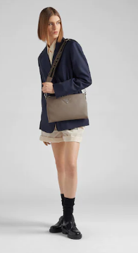 Prada Leather shoulder bag 1BH050 gray Prada Leather shoulder bag 1BH050 gray