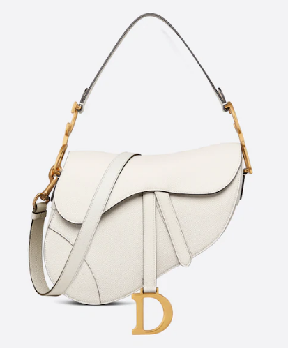 Dior SADDLE BAG WITH STRAP Latte Grained Calfskin M0455CBA Dior SADDLE BAG WITH STRAP Latte Grained Calfskin M0455CBA