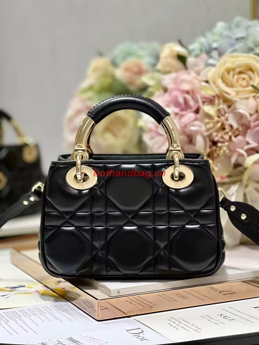 LADY DIOR TOP HANDLE SMALL BAG Cannage Lambskin C0620 black LADY DIOR TOP HANDLE SMALL BAG Cannage Lambskin C0620 black