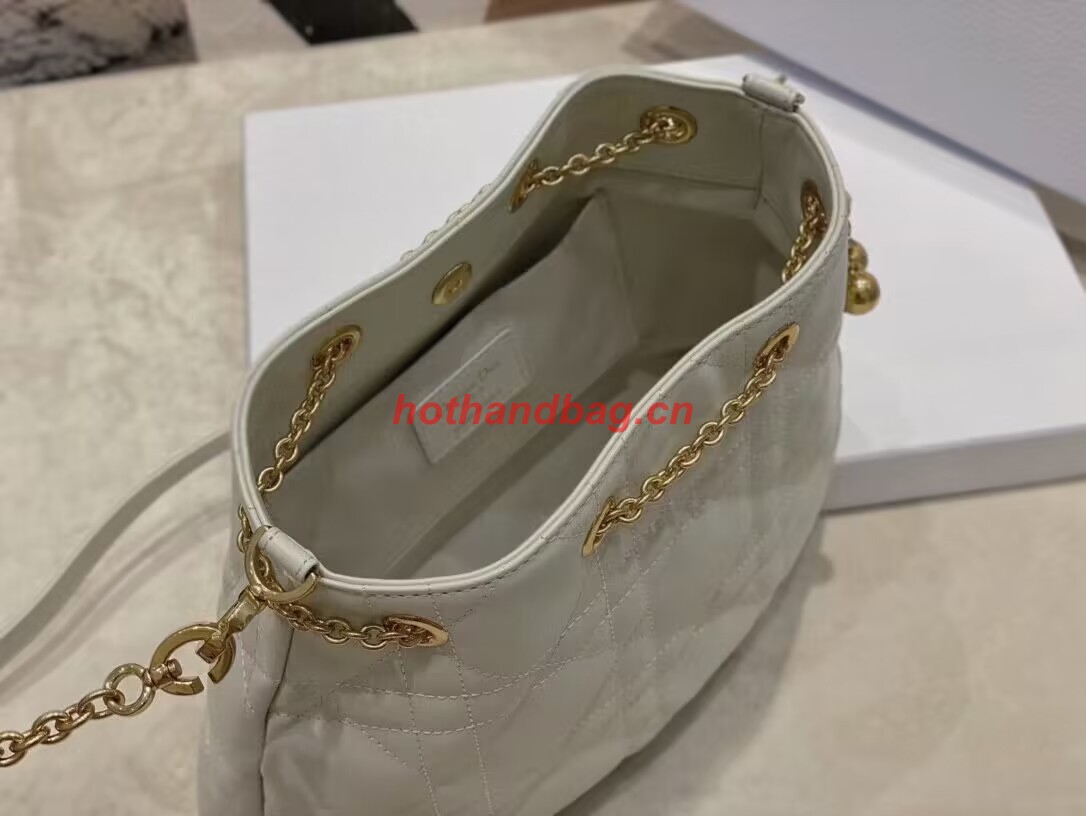MEDIUM DIOR AMMI BAG Sand white Supple Macrocannage Lambskin M22566F MEDIUM DIOR AMMI BAG Sand white Supple Macrocannage Lambskin M22566F