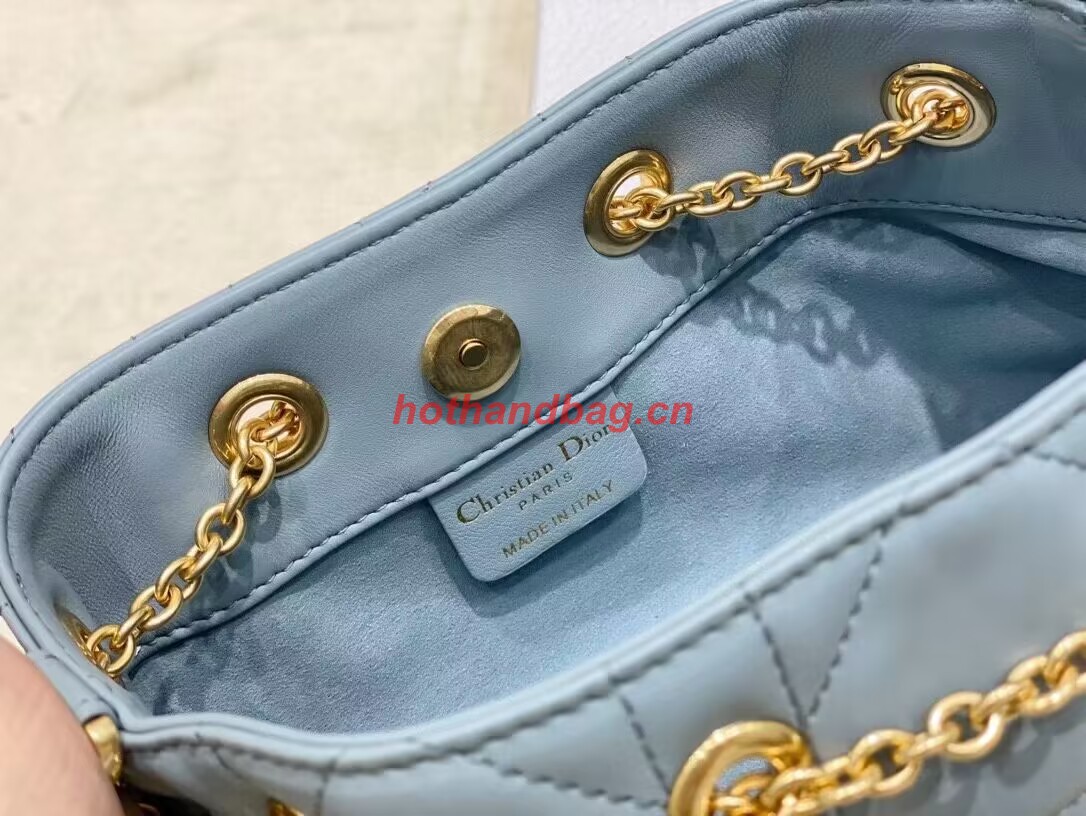 SMALL DIOR AMMI BAG Sand BLUESupple Macrocannage Lambskin M22567F SMALL DIOR AMMI BAG Sand BLUESupple Macrocannage Lambskin M22567F