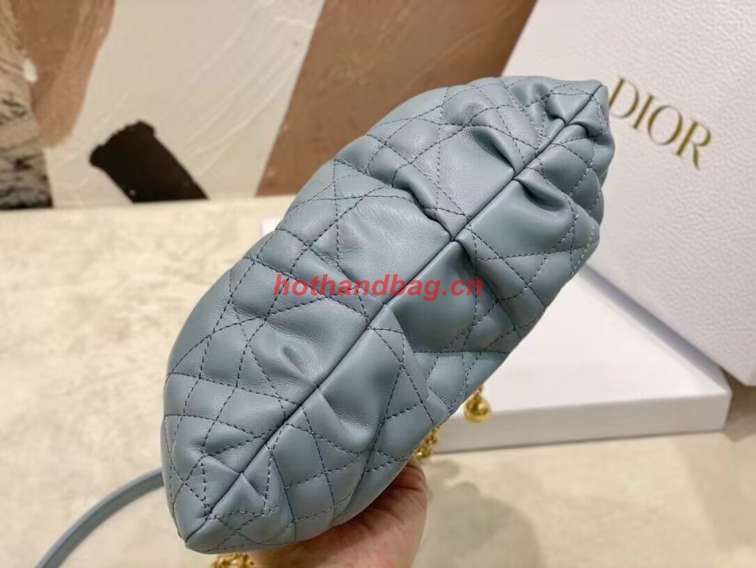 SMALL DIOR AMMI BAG Sand BLUESupple Macrocannage Lambskin M22567F SMALL DIOR AMMI BAG Sand BLUESupple Macrocannage Lambskin M22567F