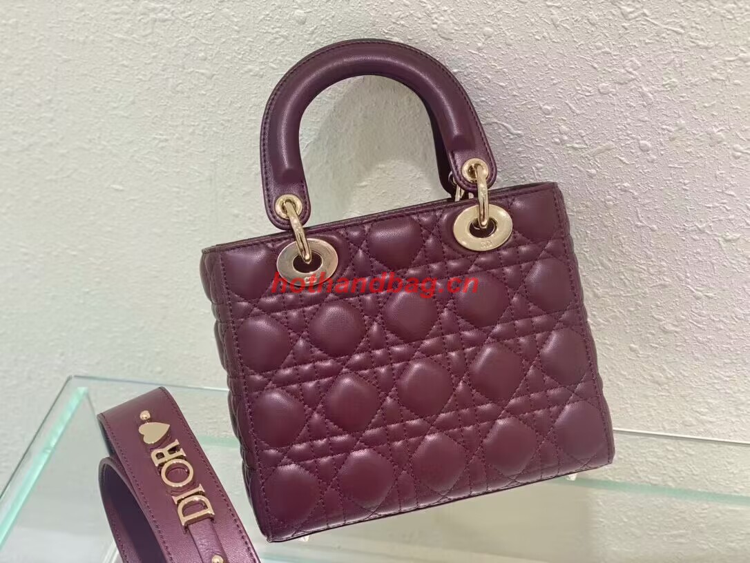 SMALL LADY DIOR MY ABCDIOR BAG Cannage Lambskin M0538ONG wine SMALL LADY DIOR MY ABCDIOR BAG Cannage Lambskin M0538ONG wine
