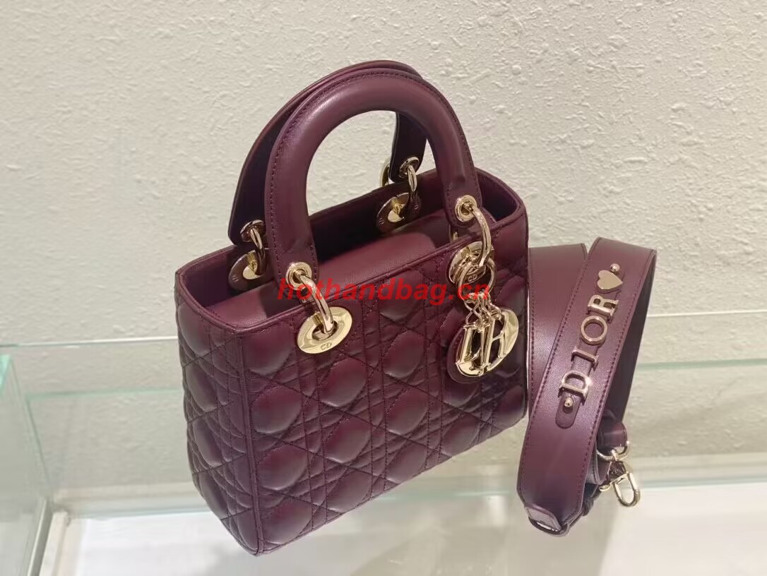 SMALL LADY DIOR MY ABCDIOR BAG Cannage Lambskin M0538ONG wine SMALL LADY DIOR MY ABCDIOR BAG Cannage Lambskin M0538ONG wine