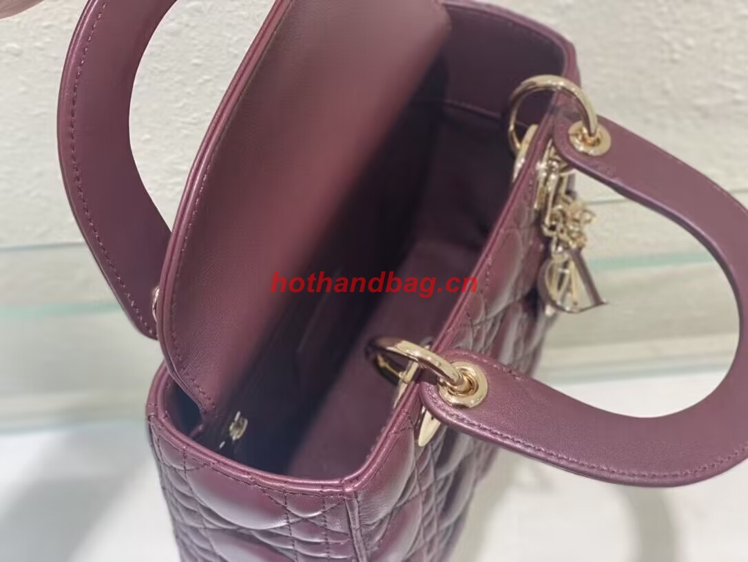 SMALL LADY DIOR MY ABCDIOR BAG Cannage Lambskin M0538ONG wine SMALL LADY DIOR MY ABCDIOR BAG Cannage Lambskin M0538ONG wine