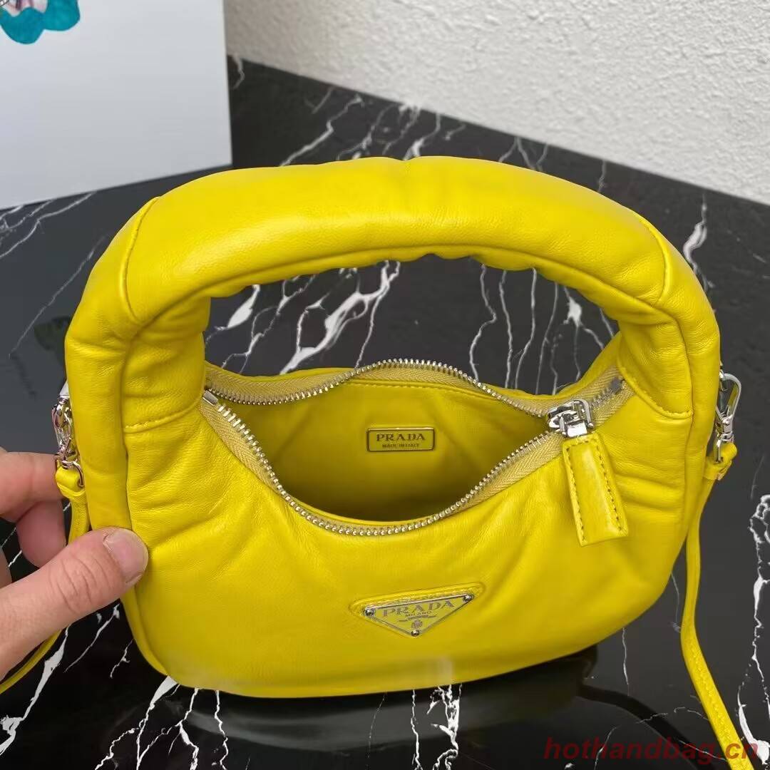 Prada Soft padded nappa leather mini-bag 1BA384 yellow Prada Soft padded nappa leather mini-bag 1BA384 yellow