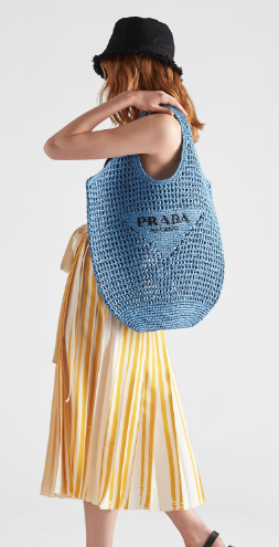 Prada Crochet tote bag 1BG424 light blue Prada Crochet tote bag 1BG424 light blue