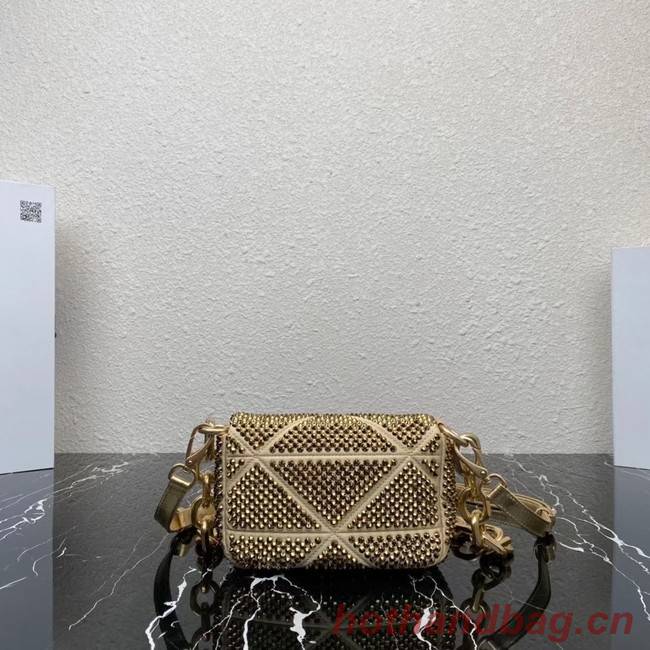 Prada Satin mini-bag with crystals 1BD329 Platinum