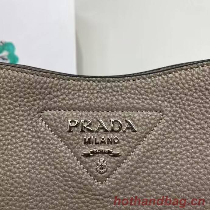 Prada Leather mini shoulder bag 1BH191 dark Grey Prada Leather mini shoulder bag 1BH191 dark Grey