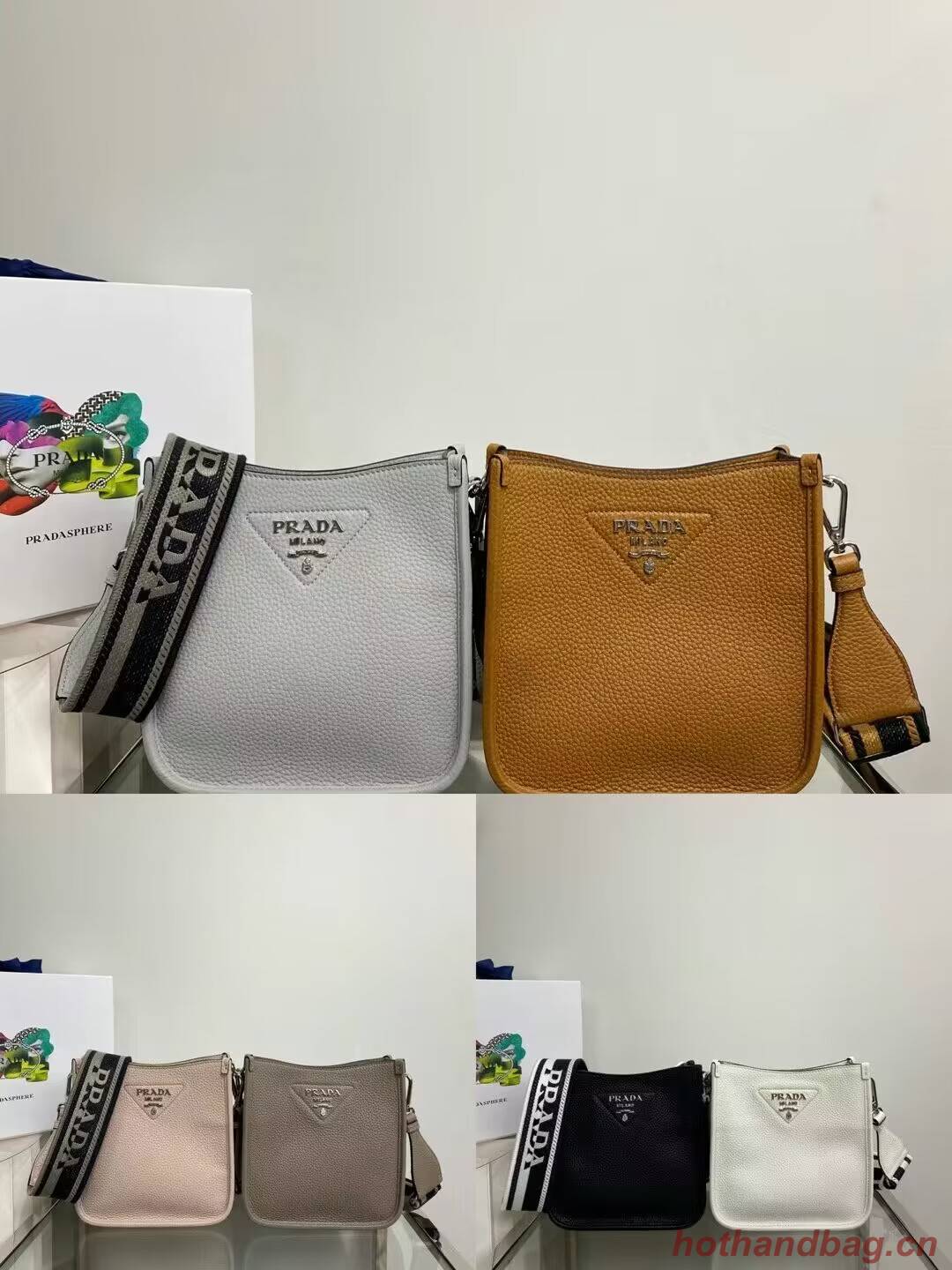 Prada Leather mini shoulder bag 1BH191 white Prada Leather mini shoulder bag 1BH191 white