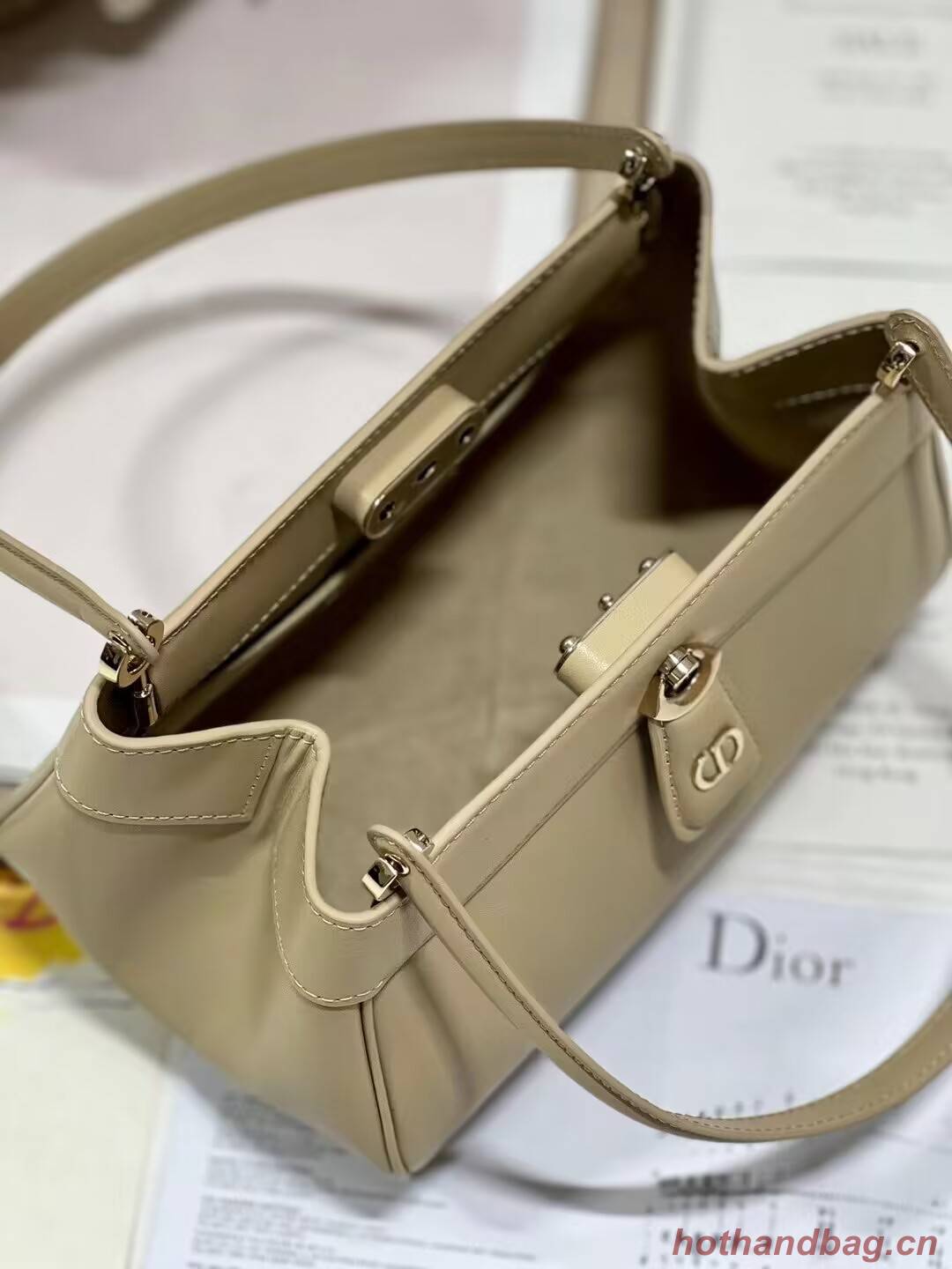 SMALL DIOR KEY BAG Box Calfskin M1844O Sand-Colored SMALL DIOR KEY BAG Box Calfskin M1844O Sand-Colored