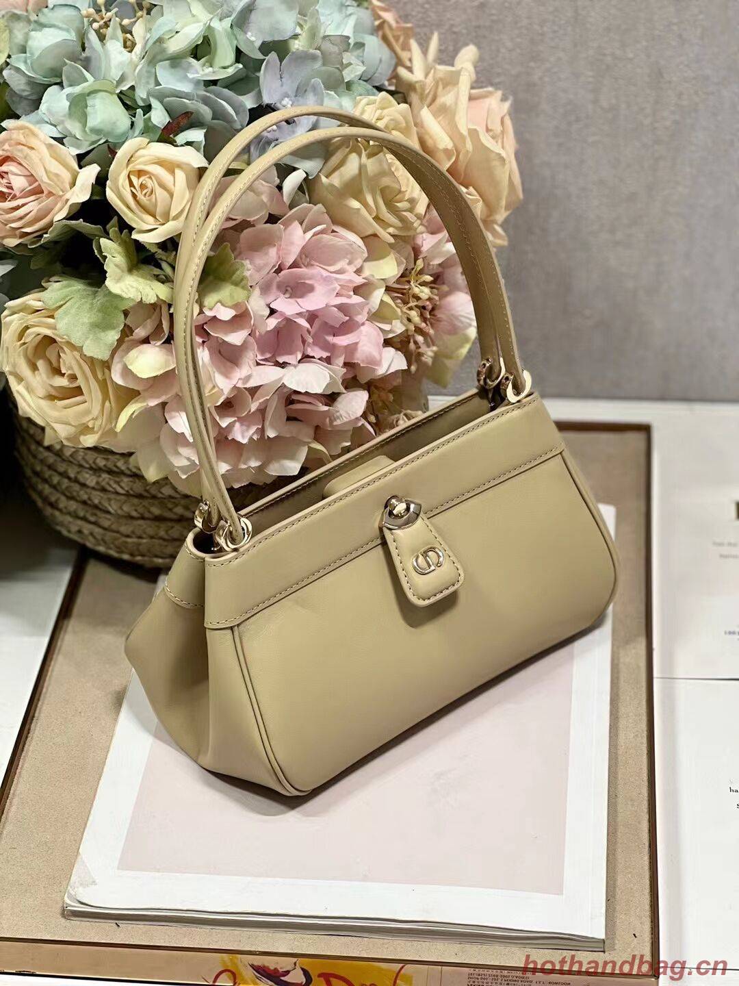 SMALL DIOR KEY BAG Box Calfskin M1844O Sand-Colored SMALL DIOR KEY BAG Box Calfskin M1844O Sand-Colored