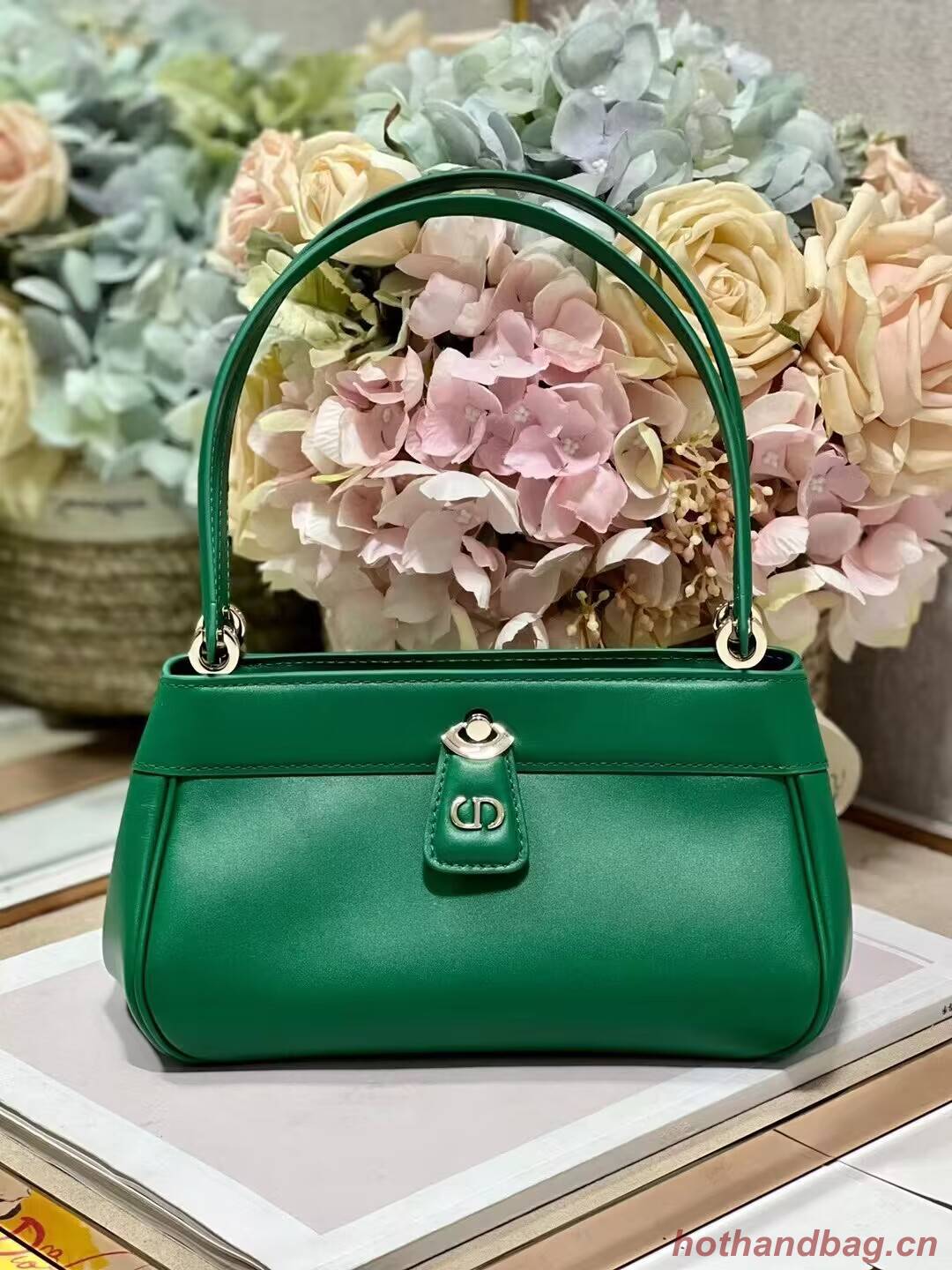 SMALL DIOR KEY BAG Box Calfskin M1844O green SMALL DIOR KEY BAG Box Calfskin M1844O green