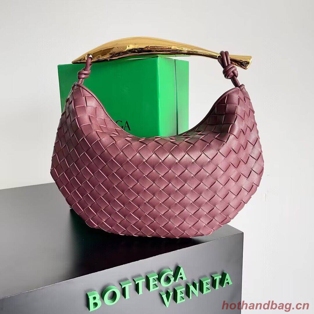 Bottega Veneta Sardine Intrecciato Gold Hardware Handle Bag 716082 Wine Bottega Veneta Sardine Intrecciato Gold Hardware Handle Bag 716082 Wine