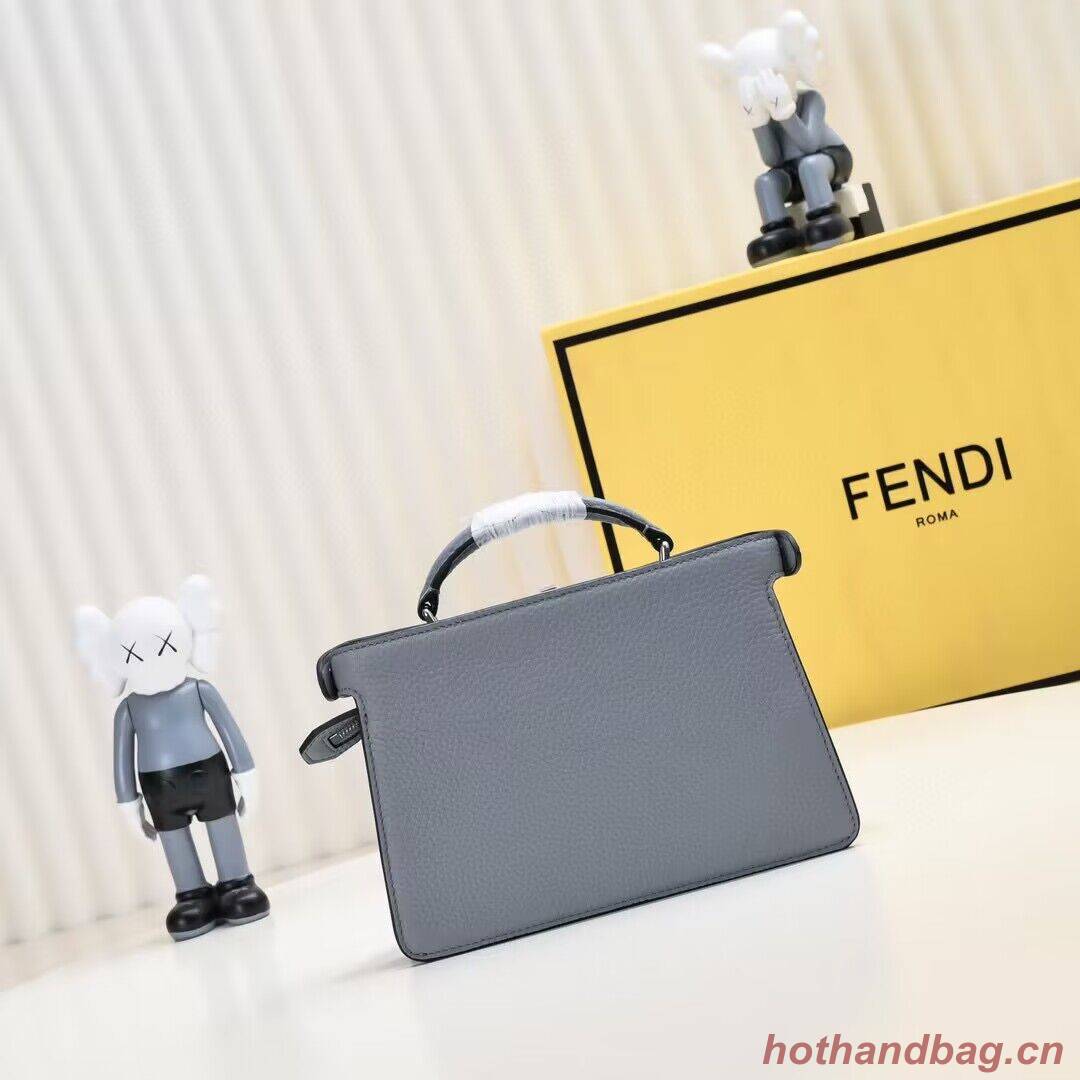 Fendi Peekaboo ISeeU XCross Small Original Leather Bag 2317 Light Gray Fendi Peekaboo ISeeU XCross Small Original Leather Bag 2317 Light Gray