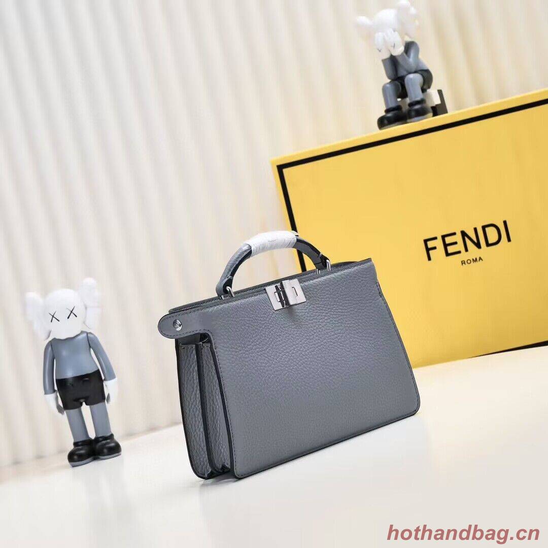 Fendi Peekaboo ISeeU XCross Small Original Leather Bag 2317 Light Gray Fendi Peekaboo ISeeU XCross Small Original Leather Bag 2317 Light Gray