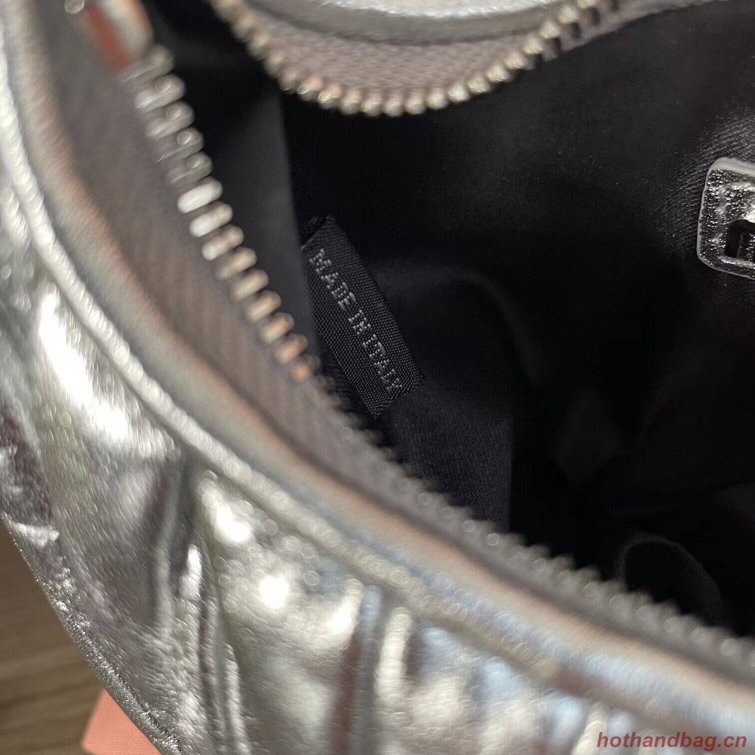 Miu Miu Wander Matelasse Original Sheepskin Mini Bag 5BP078 Silver Miu Miu Wander Matelasse Original Sheepskin Mini Bag 5BP078 Silver