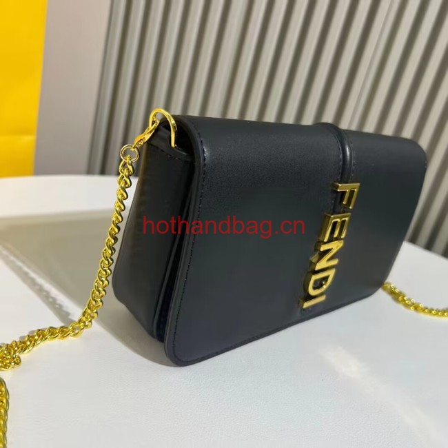 Fendi small smooth leather bag F1225 black Fendi small smooth leather bag F1225 black